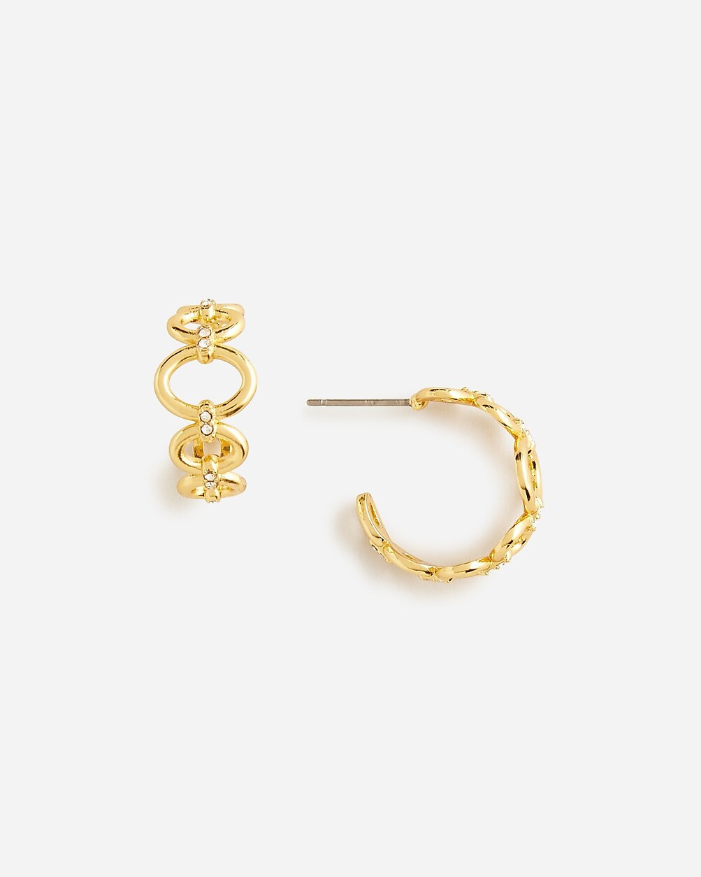 Metallic oval-link hoops | J. Crew US