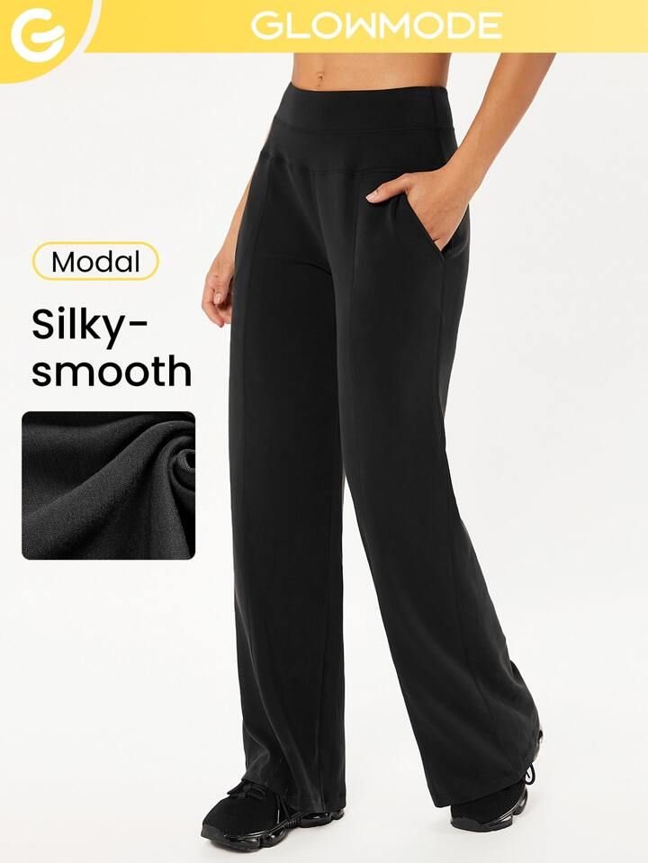 GLOWMODE Modal Silk Touch Relaxed Lounge Pants | SHEIN