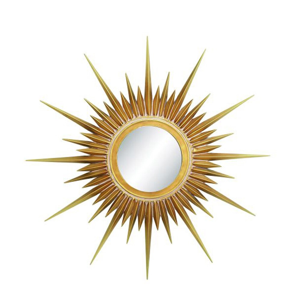 Benzara Alluring Metal Sun Mirror Wall Plaque (Gold) | Bed Bath & Beyond