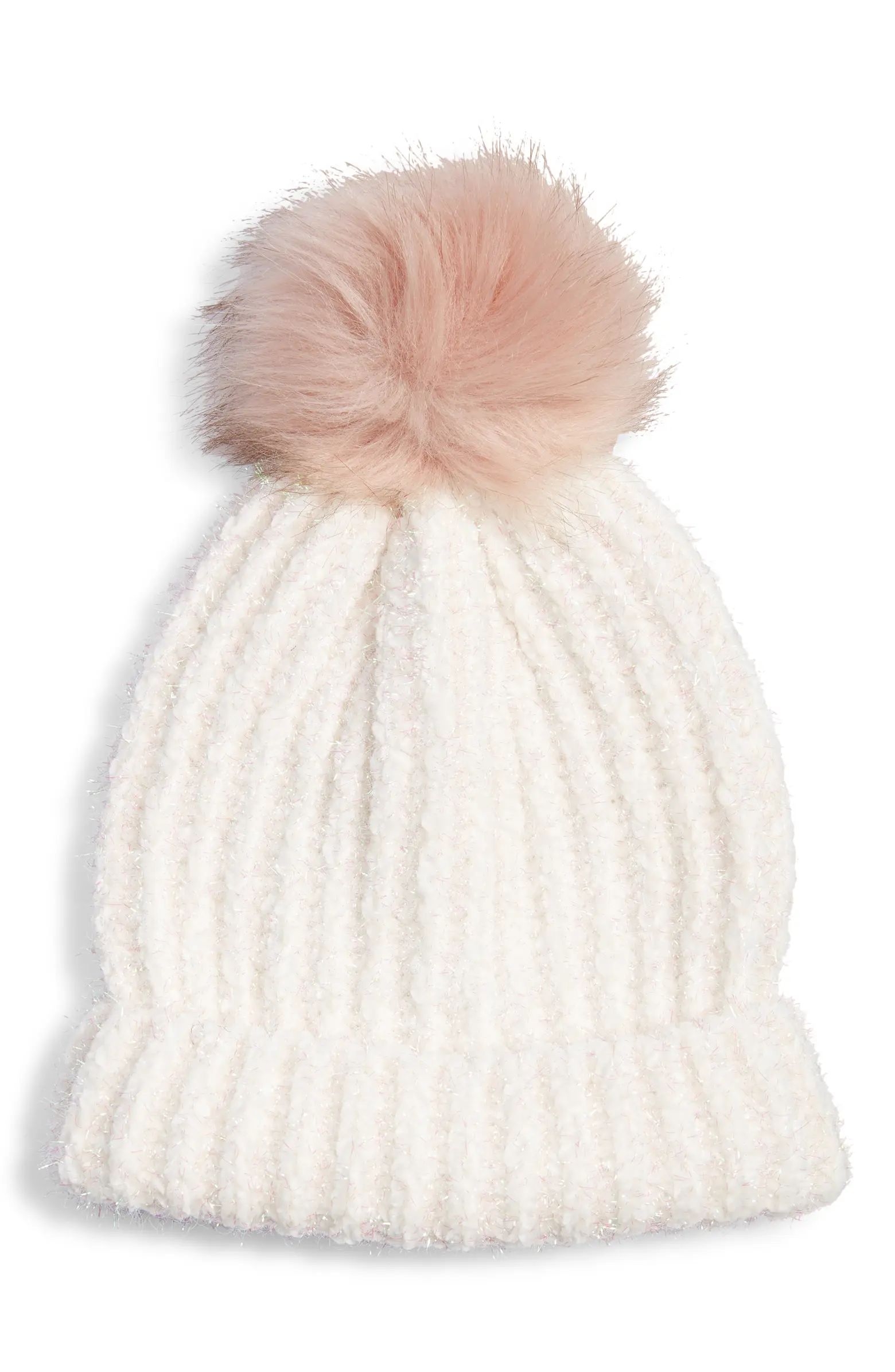 BP. Rib Beanie with Faux Fur Pom | Nordstrom | Nordstrom