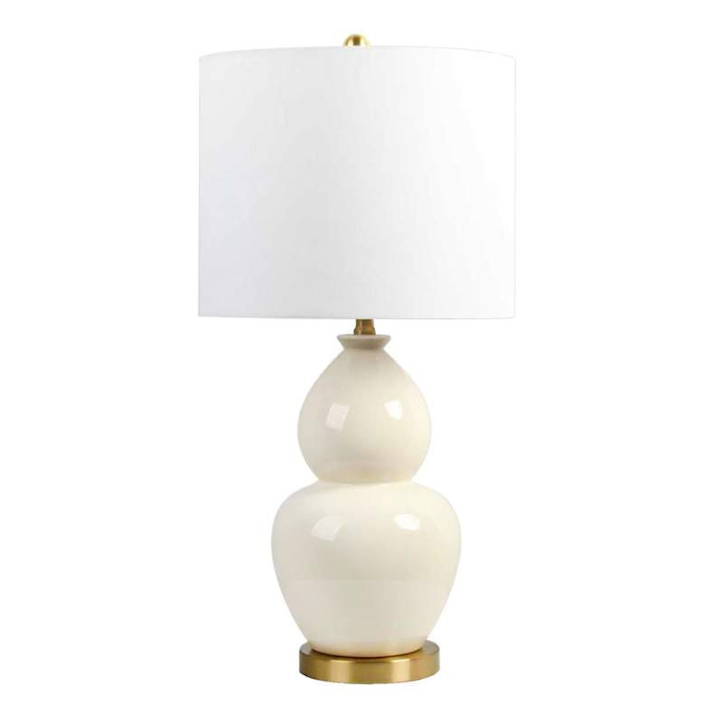 Neutral Gourd Ceramic Table Lamp, White, sold by At Home | At Home