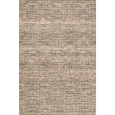 Nuloom Melrose Checked Wool Area Rug, 8' x 8', Brown | Target