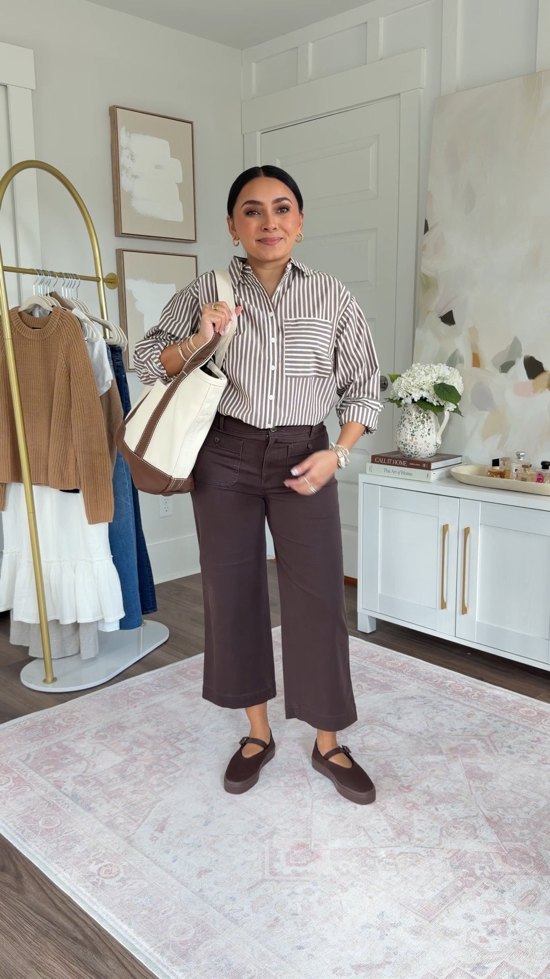 Espresso Brown Chocolate Outfits
For reference: I’m 5’0, petite, 32b bra size, and 2/26 in bottoms, pear shaped. 
*Everything I share is unaltered! TTS means true to size. Between size 5-6.5 in shoes 

Brown baked pecan button downs size xxs petite - sized down a size since this is a flowy fit
Brown java chip pants size 2 petite TTS
Dark brown platform mary jane shoes size 5.5 TTS 

Spring outfits
Work outfits
Resort wear
Spring dresses
Easter dress women
Date night outfits 

 #LTKSaleAlert #LTKPetite #LTKgrwm #LTKootd #LTKPetite #LTKgrwm