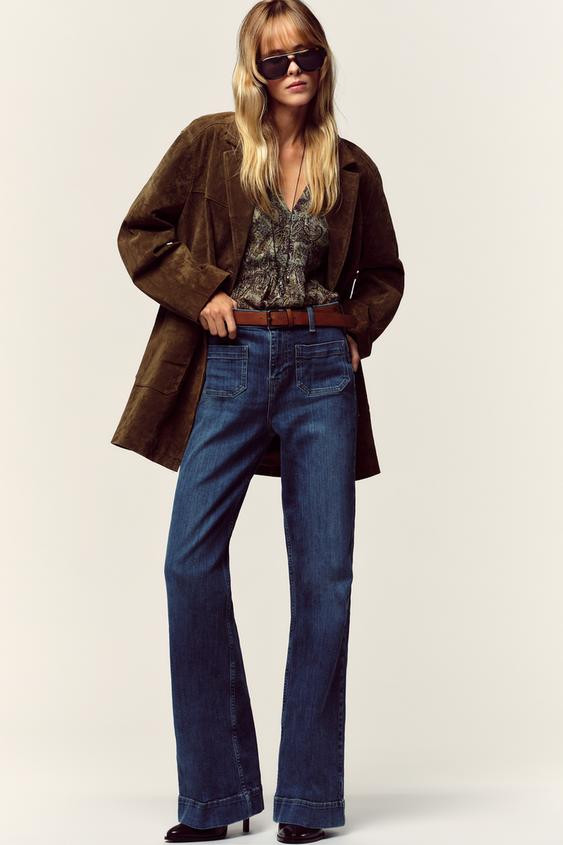 Z1975 FLARE HIGH WAIST JEANS WITH BELT | Zara US