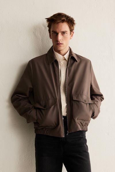 Regular Fit Twill jacket - Dark beige - Men | H&M GB | H&M (UK, MY, IN, SG, PH, TW, HK)