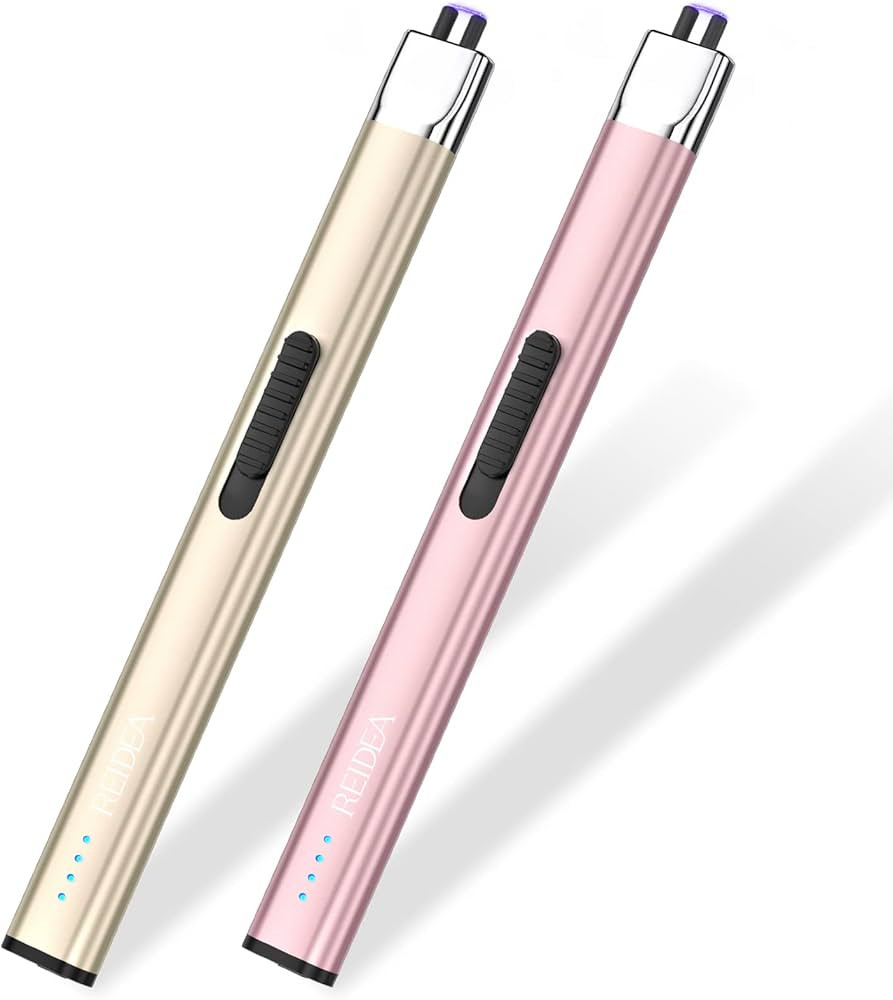 REIDEA Lighters 2 Pack R1 Flat Electronic Candle Lighter, Windproof Flameless USB Rechargeable Ar... | Amazon (US)