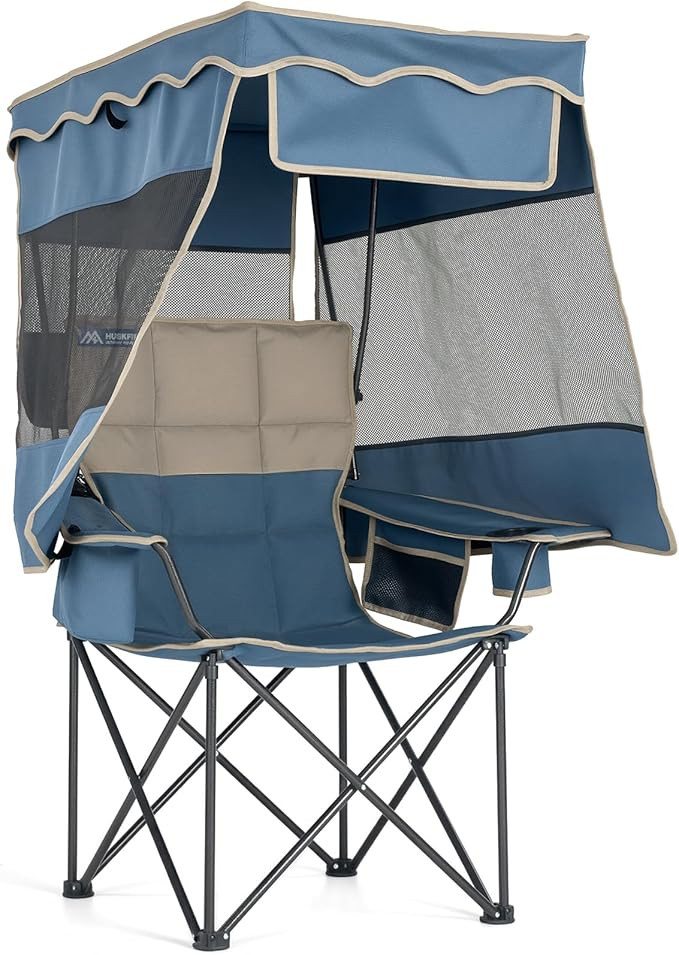 Camping Chair with Canopy Shade Oversized Folding Chair with Canopy for Outdoor Camping,Fishing P... | Amazon (US)