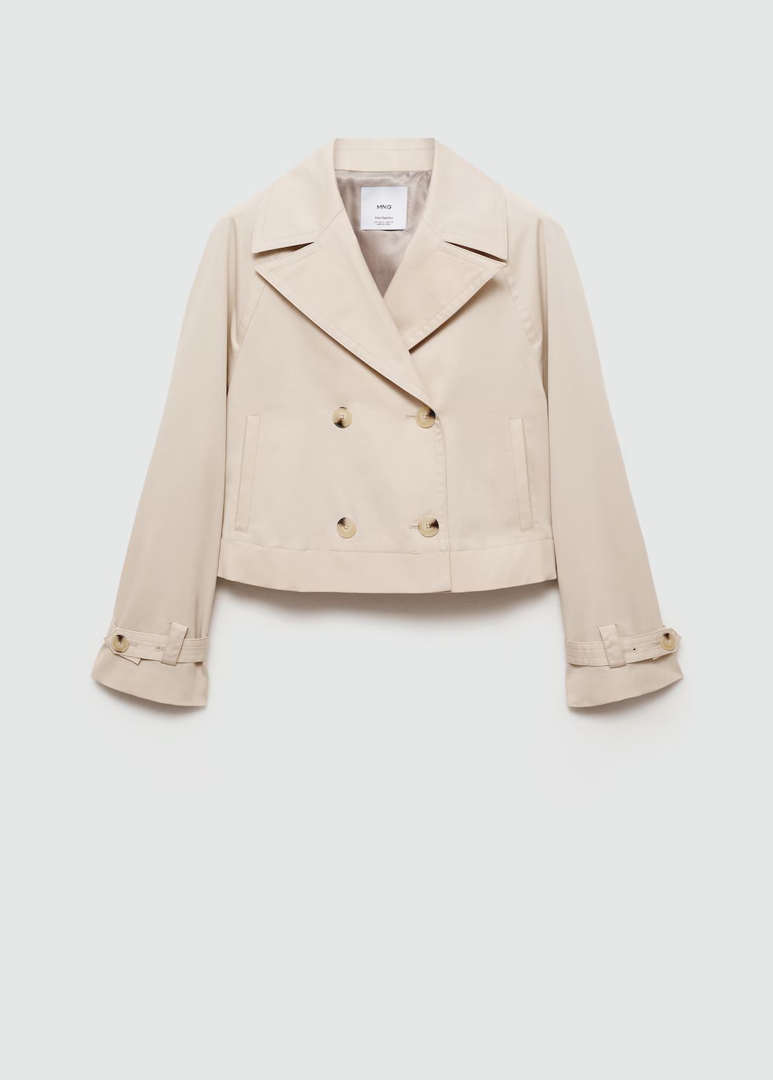 Cropped trench coat with lapels - Woman | MANGO United Kingdom | MANGO (UK)