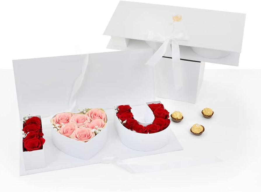 UNIKPACKAGING “I Love You” Flower Gift Letter Shaped Fillable Box, with Plastic Liners, Size ... | Amazon (US)