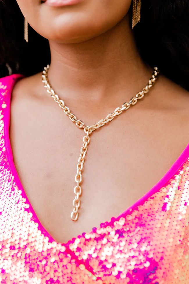If You Can Gold Chain Link Necklace | Pink Lily