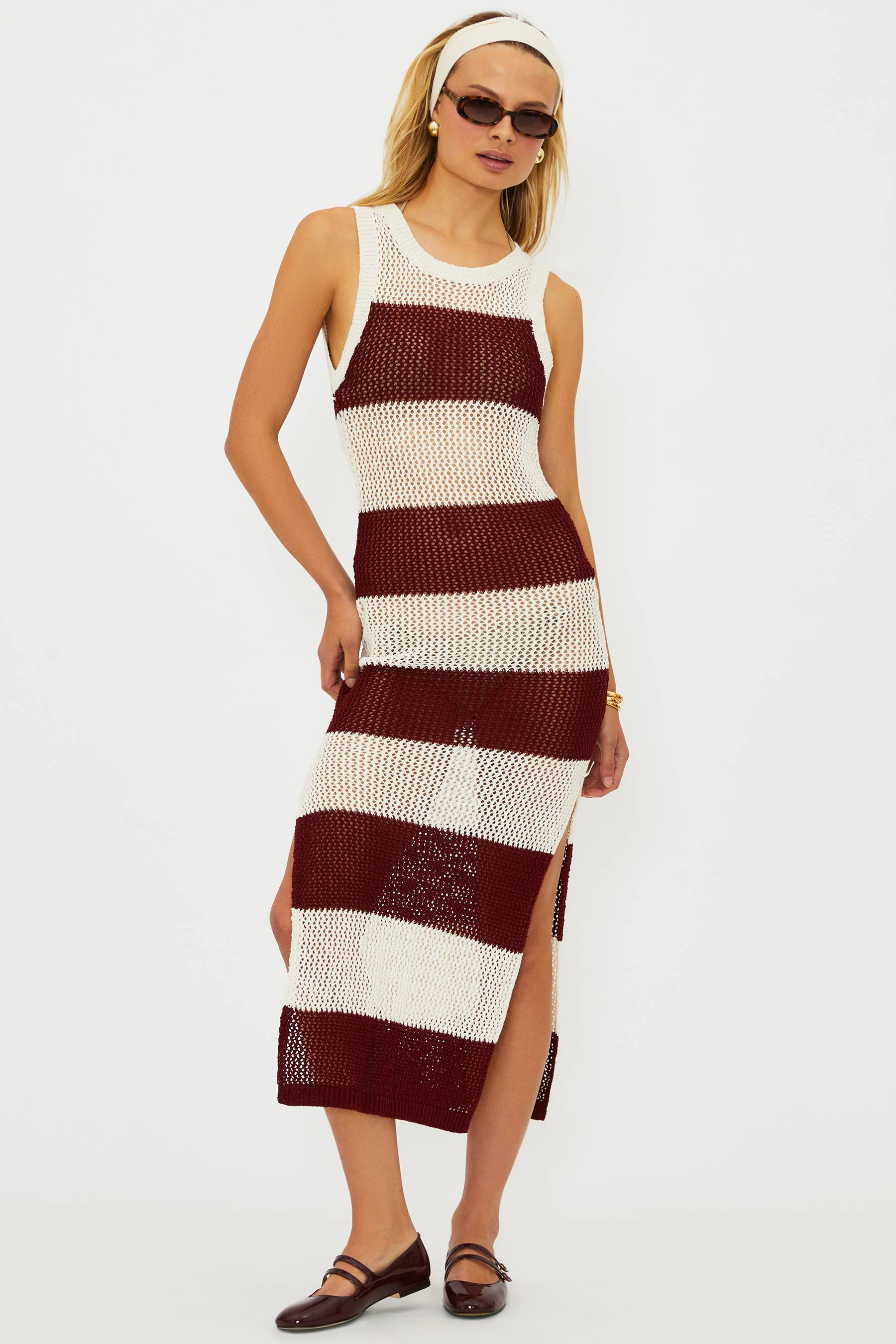 Holly Rose Dress Merlot Stripe | Cover up Dress | Beach Riot | Beach Riot