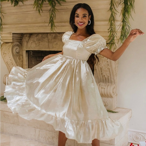 Ivy City Co Coco Gold Dress | Poshmark