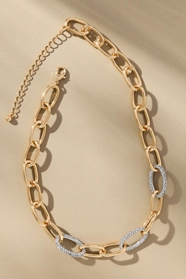 Mixed Metal Linked & Locked Necklace | Anthropologie (US)