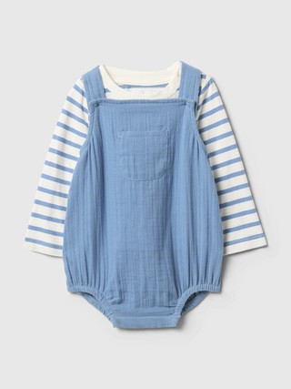 Baby Crinkle Gauze Overall Set | Gap (US)