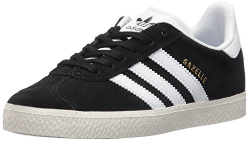 adidas Originals Kids Gazelle Black/White/Gold 3 Little Kid M | Amazon (US)