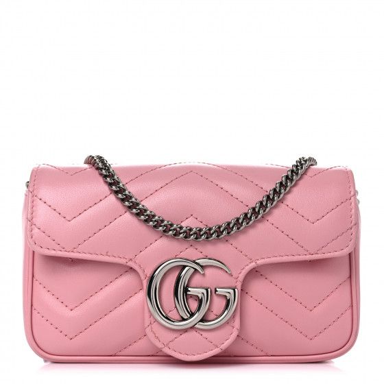 GUCCI Calfskin Matelasse Super Mini GG Marmont Shoulder Bag Wild Rose | FASHIONPHILE | Fashionphile