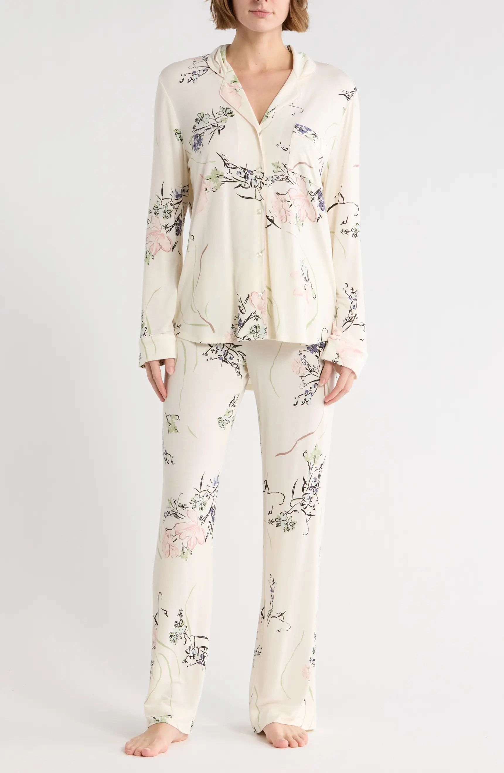 Tranquility Long Sleeve Shirt & Pants Pajamas | Nordstrom Rack