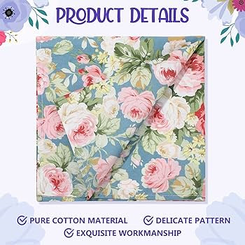 Moukeren 36 Pcs Cotton Cloth Napkins Reusable Dinner Napkins 15 x 15 Inch Floral Napkins Washable... | Amazon (US)