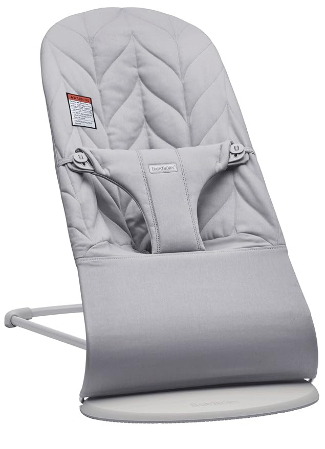 BabyBjörn Bouncer Bliss, Light Gray Frame, Cotton, Petal Quilt, Light Gray | Amazon (US)