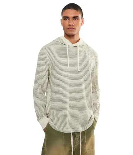 Faherty Men's Slub Cotton Hoodie Cedar Falls Stripe Large | Amazon (US)