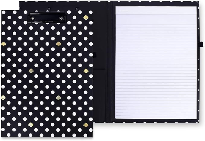 Kate Spade New York A4 Clipboard Folio with Low Profile Clip, Black Professional Padfolio Include... | Amazon (CA)