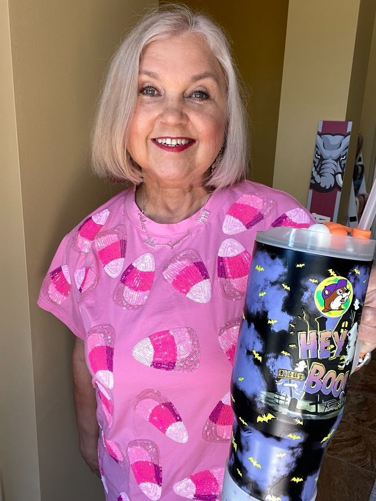 My Mom is so excited for her Queen of Sparkles pink candy corn #mom #grandma #gigi #bucees #halloween 

#LTKSeasonal #LTKHalloween #LTKOver40