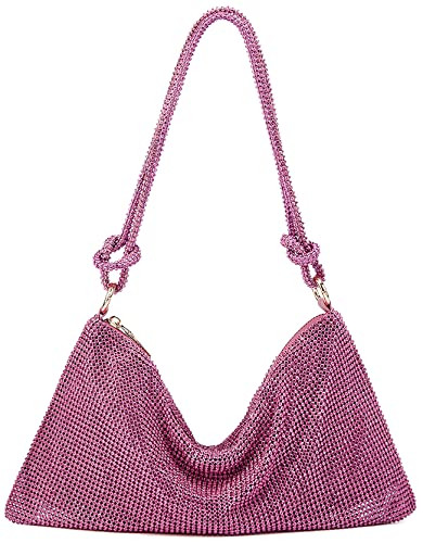 Rhinestone Hobo Bag for Women Chic Evening Handbag Shiny Purse for Travel Vacation 2022 | Amazon (US)