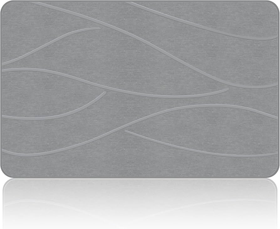 Veeloim Stone Bath Mat Diatomaceous Earth Bath Mat Non-Slip Super Absorbent Stone Bath Mats for B... | Amazon (US)