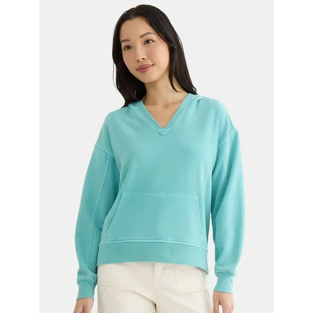 Time and Tru Split Neck Hoodie, Sizes S-XXXL | Walmart (US)