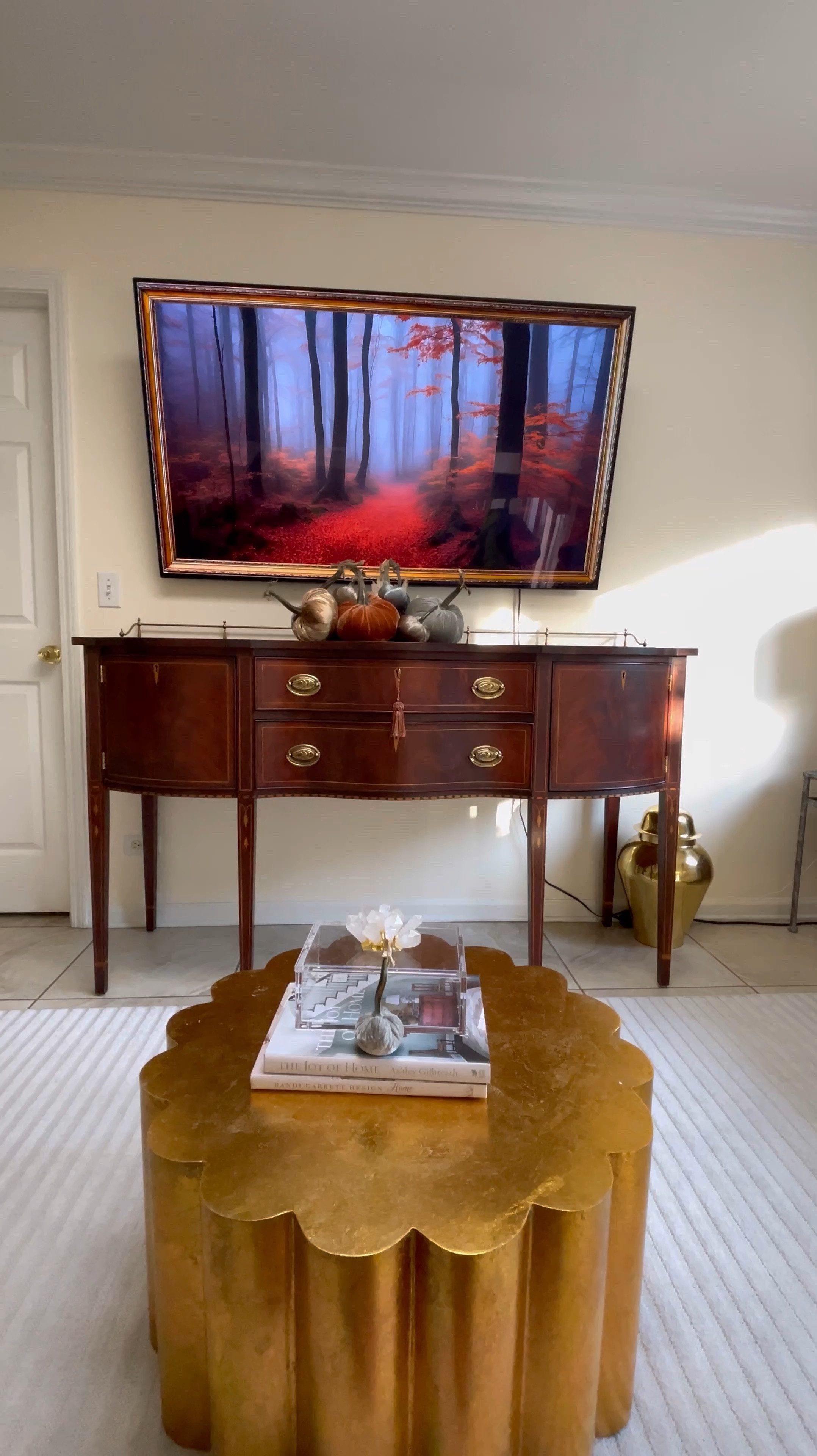 I am loving these quite, chilly, cozy afternoons. This time of the year is beautiful, the colors in the sky, the trees, the ground covered with colorful leaves 🍁 just dreamy. 
I am loving this Hankel Harris sideboard too, a classic timeless piece. A FBM find, I am obsessed 🤩 what do you think? 

#LTKHome #LTKSeasonal #LTKStyleTip