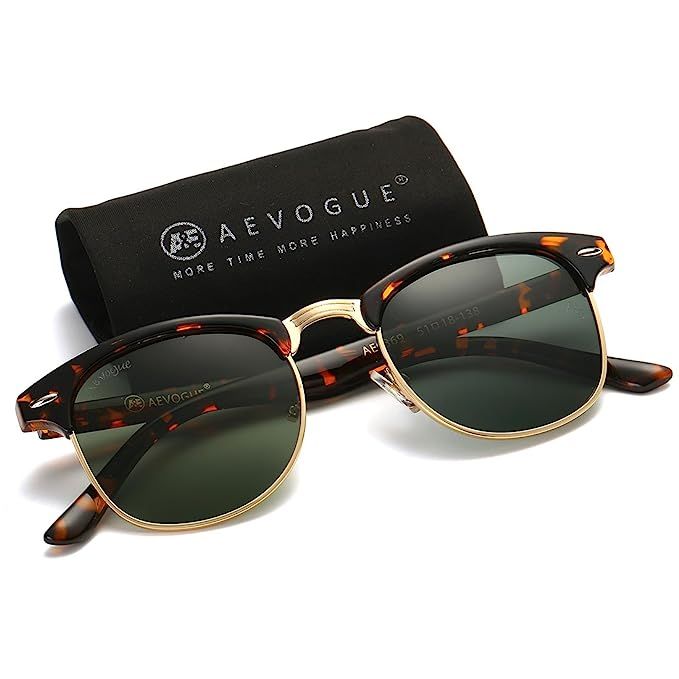 AEVOGUE Polarized Sunglasses Semi Rimless Frame Retro Brand Sun Glasses AE0369 | Amazon (US)