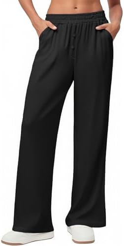 Ekouaer Womens Wide Leg Pants for Women Elastic Waist Womens Casual Palazzo Pants Soft Comfy Paja... | Amazon (US)