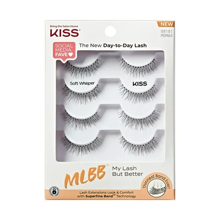 KISS My Lash But Better False Eyelashes Multipack Soft Whisper 4 Pair Strip Lashes | Walmart (US)