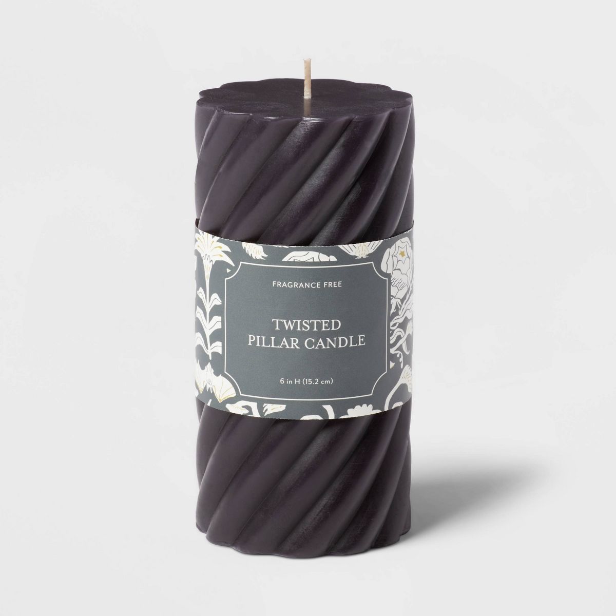 3x6 Twisted Pillar Candle Black - Threshold™ | Target