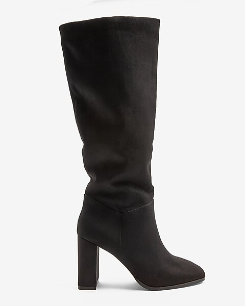 Slouchy Knee High Block Heel Boots | Express