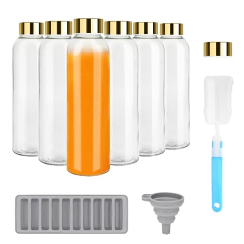 Zukro Glass Juice Bottles with Lids for Juicing 18 oz, Reusable Clear Glass Water Bottles with St... | Amazon (US)