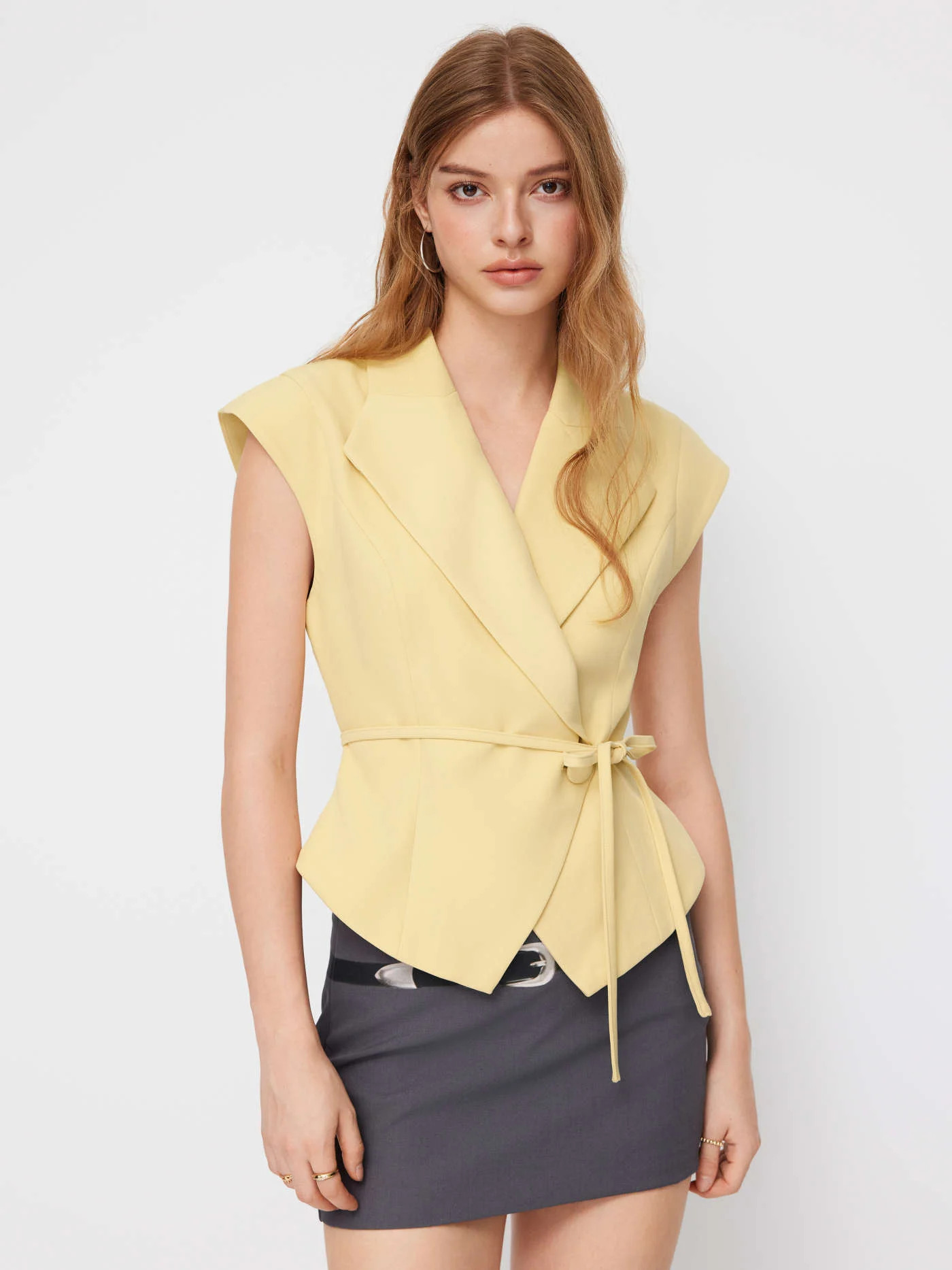 Collar V-neck Knotted Blazer Vest...$39.9056$50 | Cider