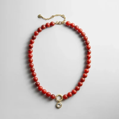 Janette Beaded Ring Necklace - Carnelian | BaubleBar