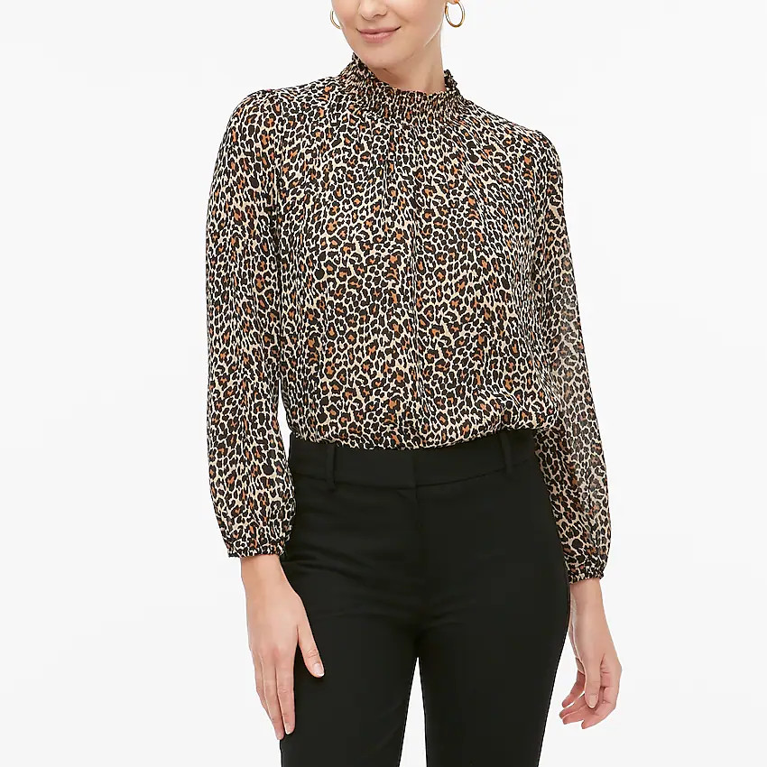 Leopard smocked shirt | J.Crew Factory