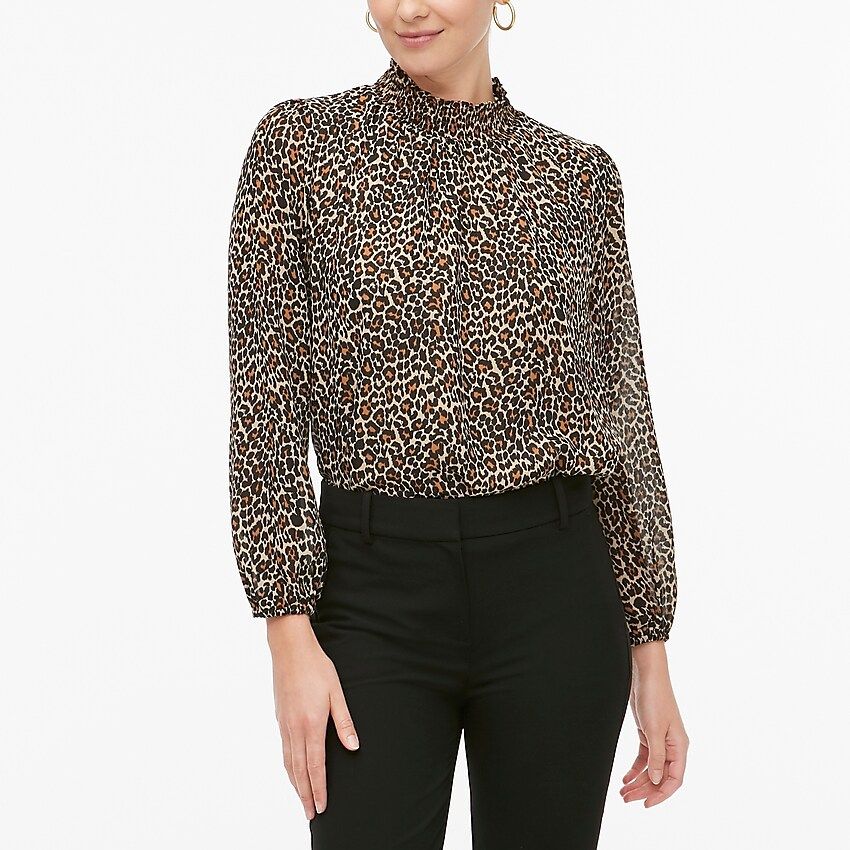 Leopard smocked shirt | J.Crew Factory