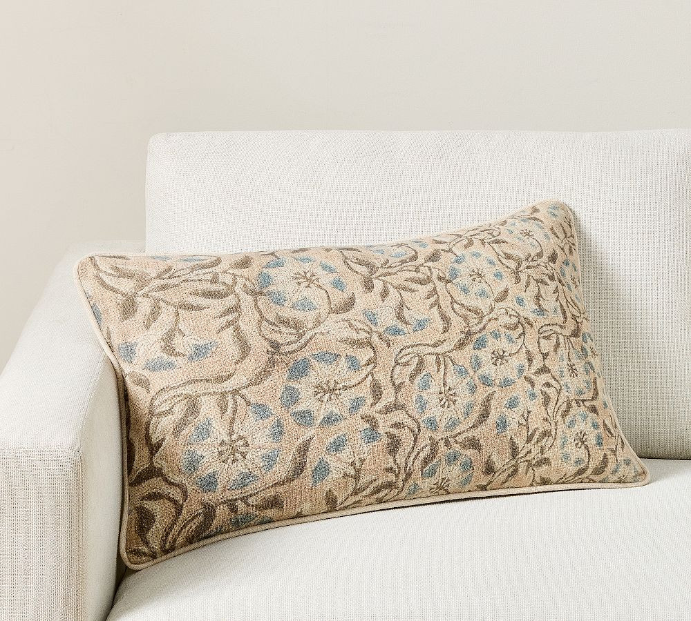 Ella Printed Lumbar Pillow | Pottery Barn (US)