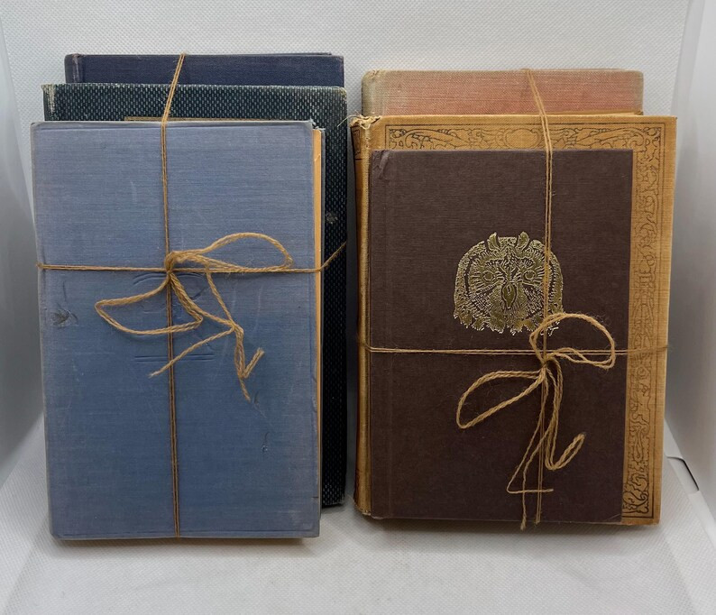 Vintage Decorative Books Lot of 3 Small Size Blue or Beige / Brown Tone , Home Decor , Bookshelf ... | Etsy (US)