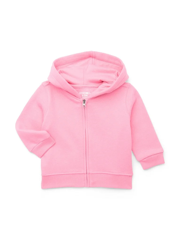 Garanimals Baby Girl Zip Up Butter Fleece Hoodie, Sizes 0-24 Months - Walmart.com | Walmart (US)