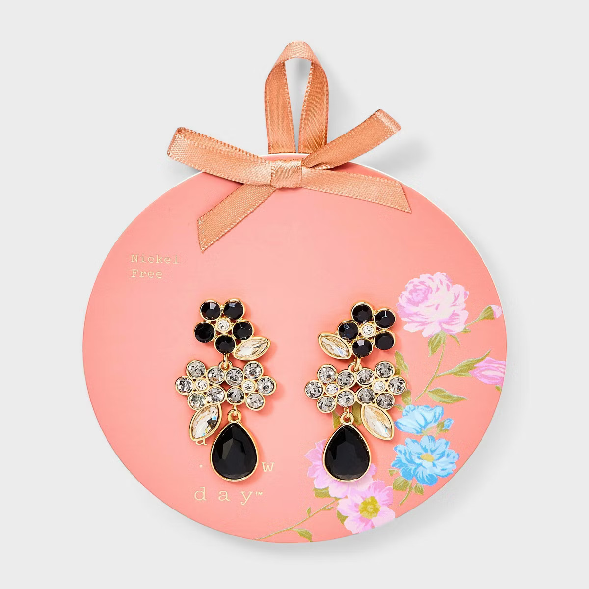 Floral Crystal Drop Earrings - A New Day™ Gold | Target