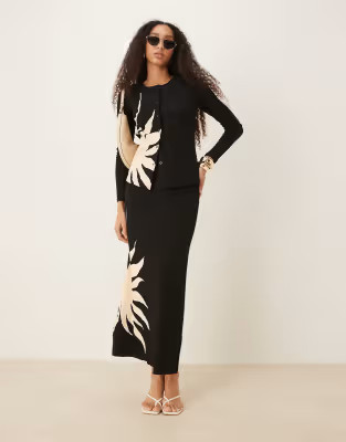 Never Fully Dressed maxi skirt in black oversized floral - part of a set | ASOS (Global)