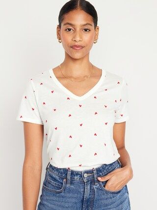 EveryWear V-Neck Printed T-Shirt for Women | Old Navy (CA)