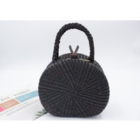 Blackout Round Bag, Perfect Black Summer Straw Bag With Zipper | Etsy (US)