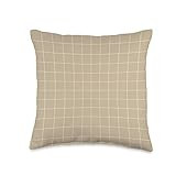 Design Minds Boutique Windowpane Check Grid (white/tan) Throw Pillow, 16x16, Multicolor | Amazon (US)