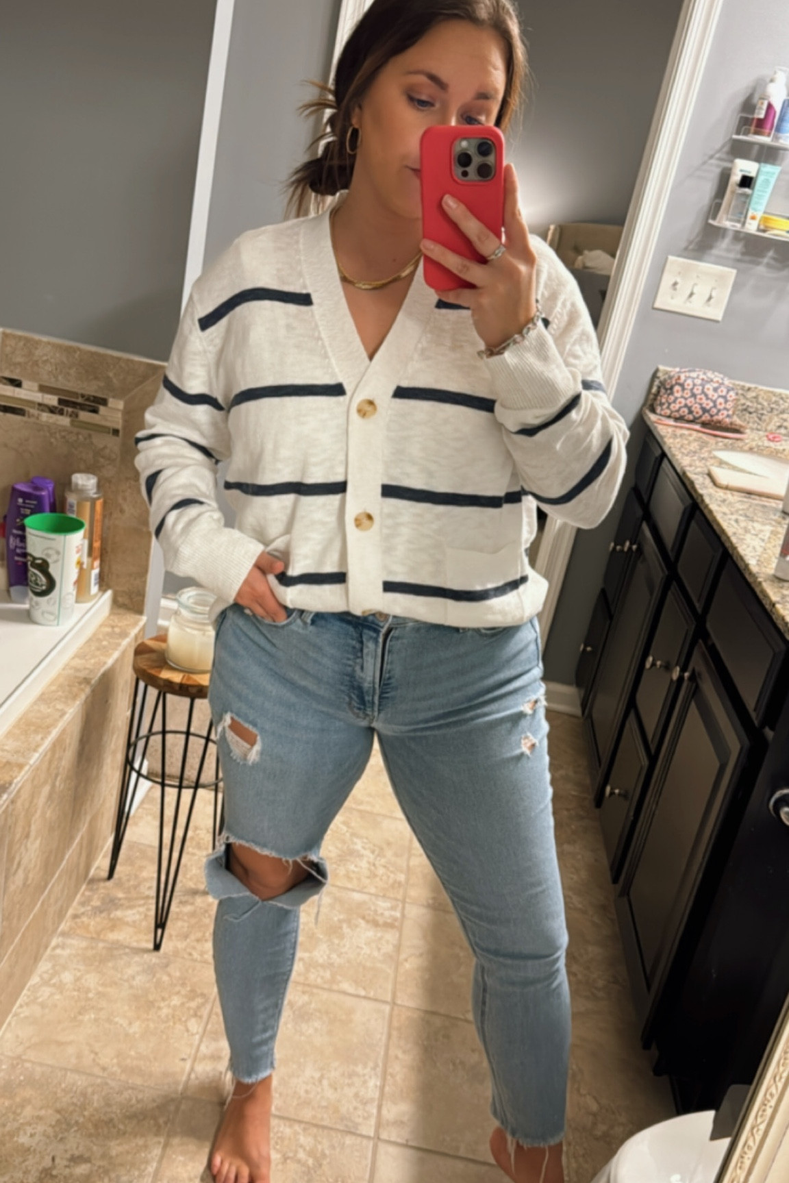 Striped Cardigan for Spring 💙

#LTKfindsunder50