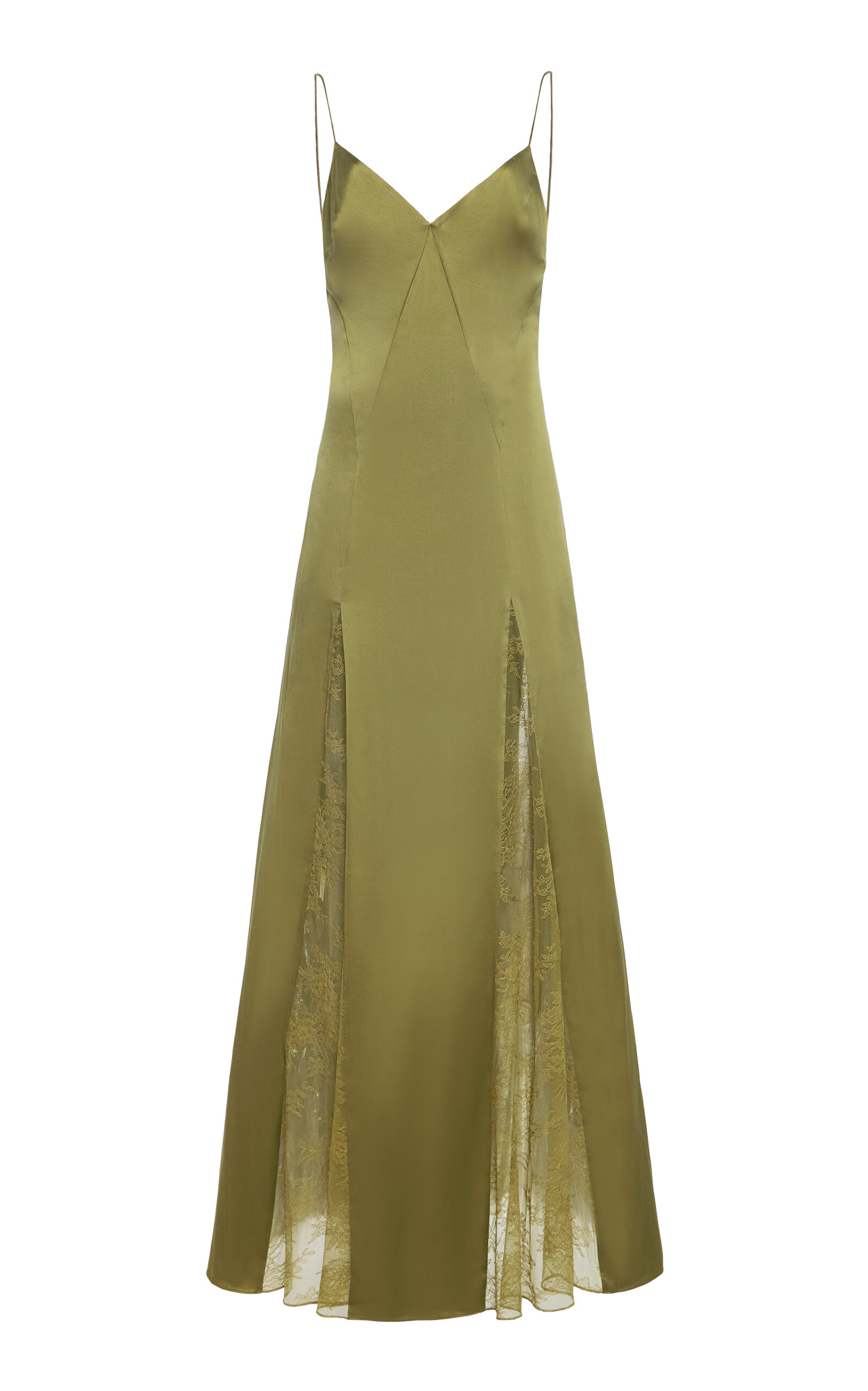 Exclusive Trinity Lace-Inset Silk Maxi Slip Dress | Moda Operandi (Global)